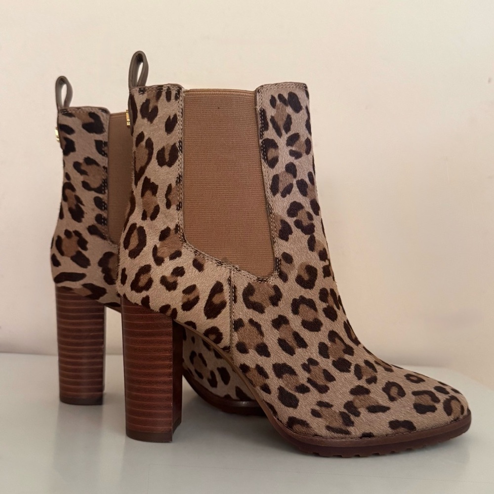 Ralph Lauren Mylah Calf Hair Leopard Print Boots
